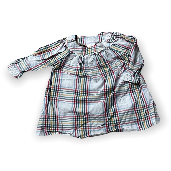 Hanna Andersson Other - Hanna Andersson Baby 3-6 Months Plaid Long Sleeve Blouse White Red Yellow Green